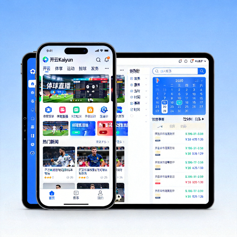 开云Kaiyun官方移动应用程序在手机和平板设备上的界面展示